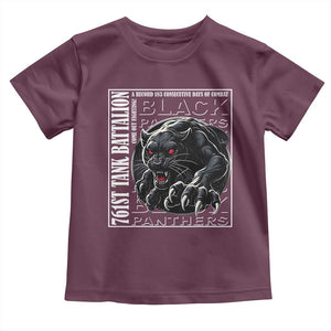 Black Panther Party Toddler T Shirt 761st Tank Battalion Black History TS09 Maroon Print Your Wear