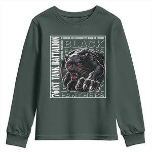 Black Panther Party Youth Sweatshirt 761st Tank Battalion Black History TS09 Dark Forest Green Print Your Wear