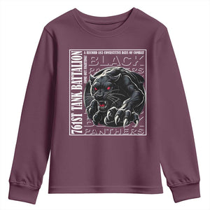 Black Panther Party Youth Sweatshirt 761st Tank Battalion Black History TS09 Maroon Print Your Wear