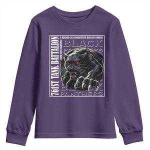 Black Panther Party Youth Sweatshirt 761st Tank Battalion Black History TS09 Purple Print Your Wear