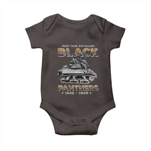 761st Tank Battalion Tribute Black Panther Party History Baby Onesie TS09 Dark Chocolate Print Your Wear