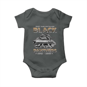 761st Tank Battalion Tribute Black Panther Party History Baby Onesie TS09 Dark Heather Print Your Wear