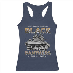 761st Tank Battalion Tribute Black Panther Party History Racerback Tank Top TS09 Navy Print Your Wear