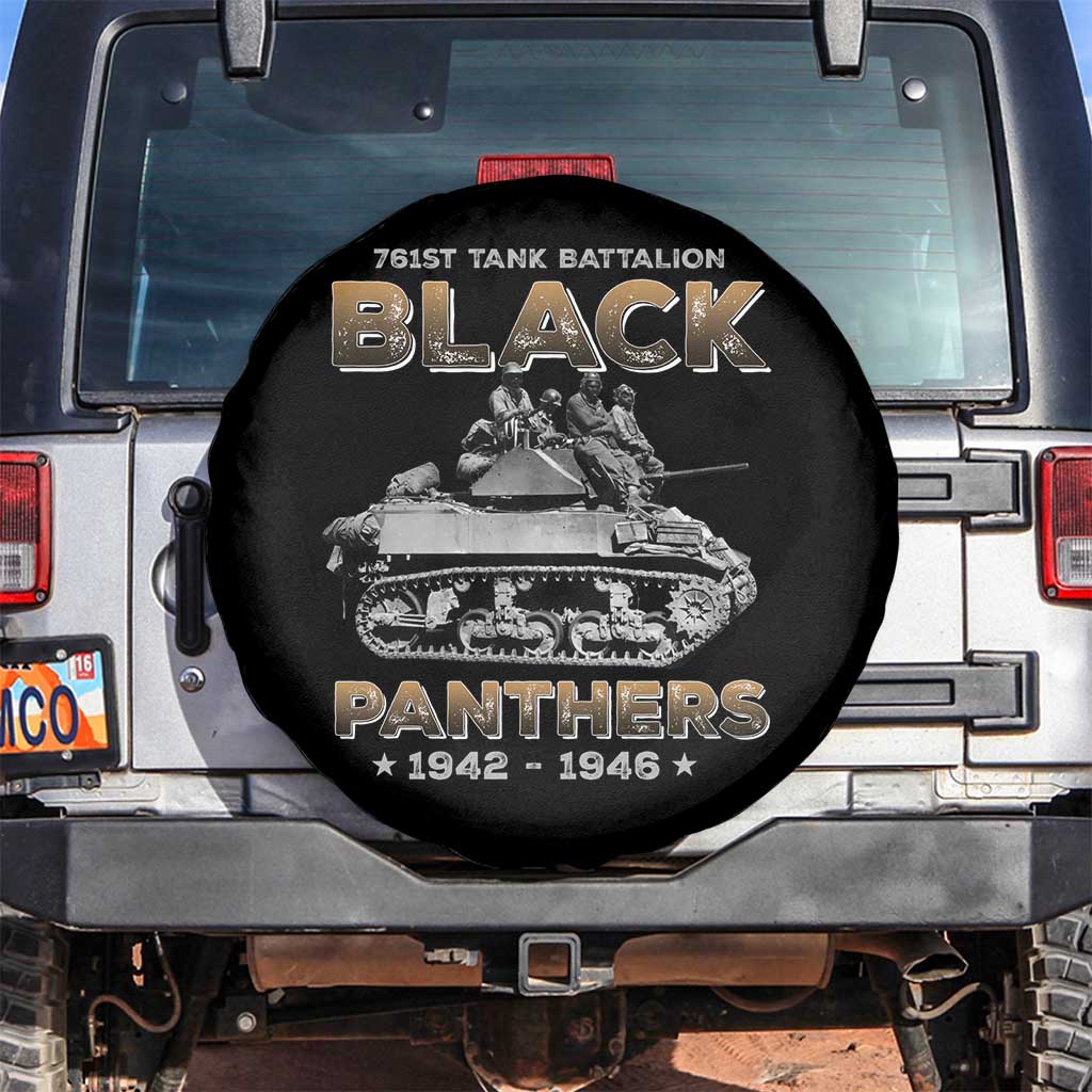 761st Tank Battalion Tribute Black Panther Party History Spare Tire Cover TS09 No hole Black Print Your Wear