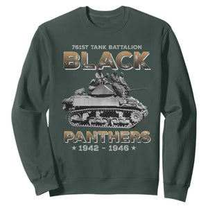 761st Tank Battalion Tribute Black Panther Party History Sweatshirt TS09 Dark Forest Green Print Your Wear