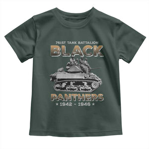 761st Tank Battalion Tribute Black Panther Party History Toddler T Shirt TS09 Dark Forest Green Print Your Wear