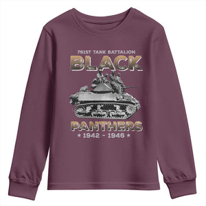 761st Tank Battalion Tribute Black Panther Party History Youth Sweatshirt TS09 Maroon Print Your Wear