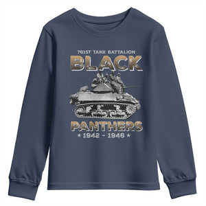 761st Tank Battalion Tribute Black Panther Party History Youth Sweatshirt TS09 Navy Print Your Wear