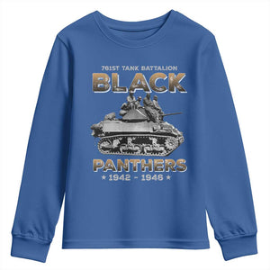 761st Tank Battalion Tribute Black Panther Party History Youth Sweatshirt TS09 Royal Blue Print Your Wear