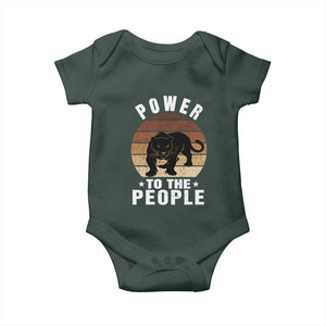 Black Panther Party Baby Onesie Power To The People Black History TS09 Dark Forest Green Print Your Wear