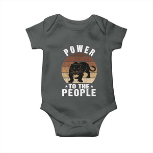 Black Panther Party Baby Onesie Power To The People Black History TS09 Dark Heather Print Your Wear