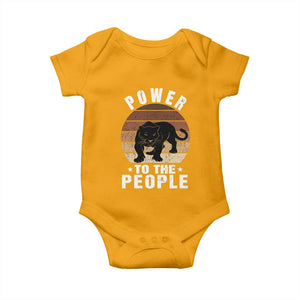 Black Panther Party Baby Onesie Power To The People Black History TS09 Gold Print Your Wear