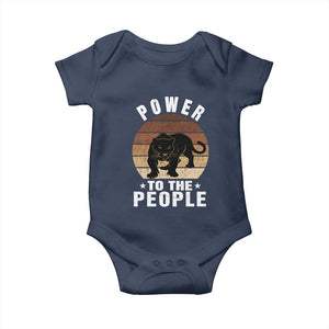 Black Panther Party Baby Onesie Power To The People Black History TS09 Navy Print Your Wear