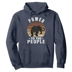 Black Panther Party Hoodie Power To The People Black History TS09 Navy Print Your Wear