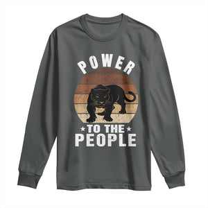 Black Panther Party Long Sleeve Shirt Power To The People Black History TS09 Dark Heather Print Your Wear