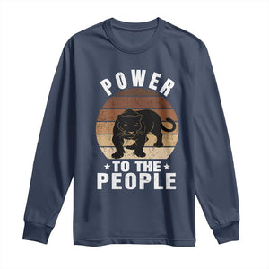 Black Panther Party Long Sleeve Shirt Power To The People Black History TS09 Navy Print Your Wear