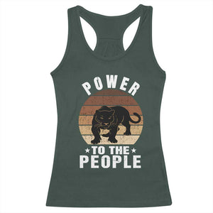 Black Panther Party Racerback Tank Top Power To The People Black History TS09 Dark Forest Green Print Your Wear