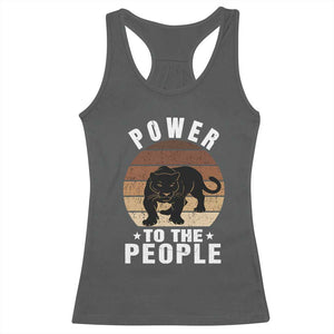 Black Panther Party Racerback Tank Top Power To The People Black History TS09 Dark Heather Print Your Wear