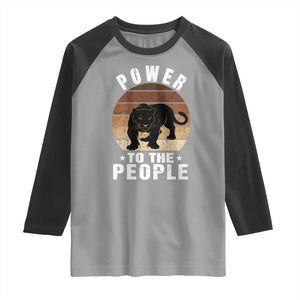 Black Panther Party Raglan Shirt Power To The People Black History TS09 Sport Gray Black Print Your Wear