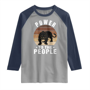 Black Panther Party Raglan Shirt Power To The People Black History TS09 Sport Gray Navy Print Your Wear