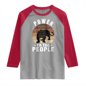 Black Panther Party Raglan Shirt Power To The People Black History TS09 Sport Gray Red Print Your Wear