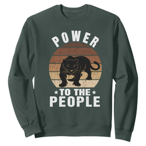 Black Panther Party Sweatshirt Power To The People Black History TS09 Dark Forest Green Print Your Wear