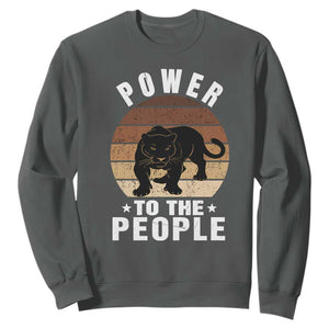 Black Panther Party Sweatshirt Power To The People Black History TS09 Dark Heather Print Your Wear