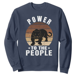 Black Panther Party Sweatshirt Power To The People Black History TS09 Navy Print Your Wear