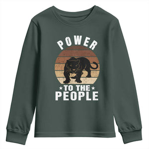 Black Panther Party Youth Sweatshirt Power To The People Black History TS09 Dark Forest Green Print Your Wear