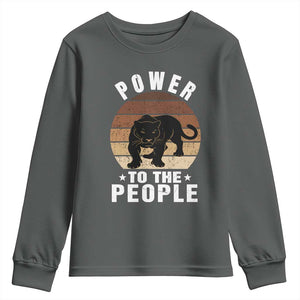 Black Panther Party Youth Sweatshirt Power To The People Black History TS09 Dark Heather Print Your Wear