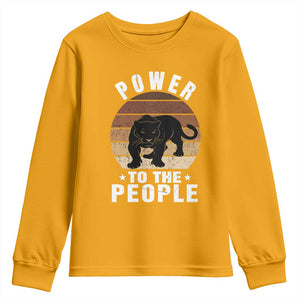 Black Panther Party Youth Sweatshirt Power To The People Black History TS09 Gold Print Your Wear