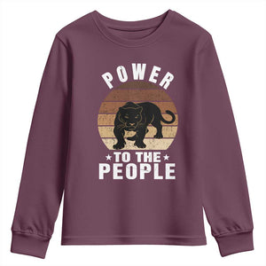 Black Panther Party Youth Sweatshirt Power To The People Black History TS09 Maroon Print Your Wear