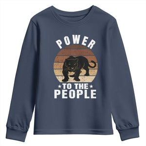 Black Panther Party Youth Sweatshirt Power To The People Black History TS09 Navy Print Your Wear