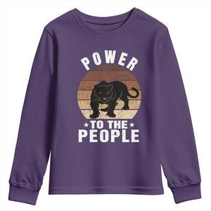 Black Panther Party Youth Sweatshirt Power To The People Black History TS09 Purple Print Your Wear