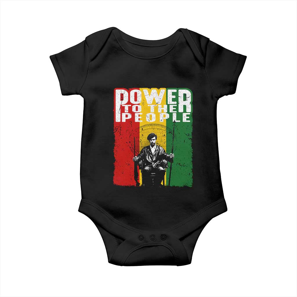 Black Panther Party Huey P. Newton Baby Onesie Power To The People Black History TS09 Black Print Your Wear