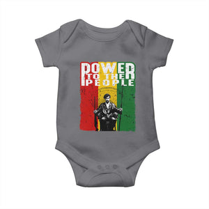 Black Panther Party Huey P. Newton Baby Onesie Power To The People Black History TS09 Charcoal Print Your Wear