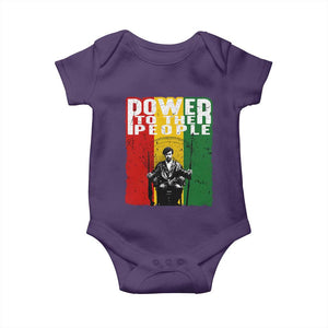 Black Panther Party Huey P. Newton Baby Onesie Power To The People Black History TS09 Purple Print Your Wear