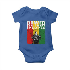 Black Panther Party Huey P. Newton Baby Onesie Power To The People Black History TS09 Royal Blue Print Your Wear