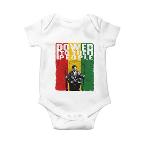 Black Panther Party Huey P. Newton Baby Onesie Power To The People Black History TS09 White Print Your Wear