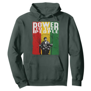 Black Panther Party Huey P. Newton Hoodie Power To The People Black History TS09 Dark Forest Green Print Your Wear