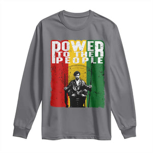 Black Panther Party Huey P. Newton Long Sleeve Shirt Power To The People Black History TS09 Charcoal Print Your Wear