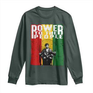 Black Panther Party Huey P. Newton Long Sleeve Shirt Power To The People Black History TS09 Dark Forest Green Print Your Wear