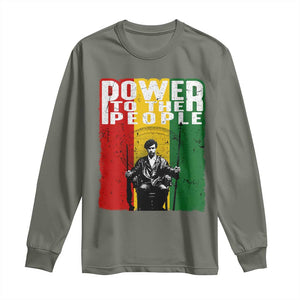 Black Panther Party Huey P. Newton Long Sleeve Shirt Power To The People Black History TS09 Military Green Print Your Wear