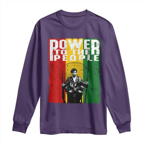 Black Panther Party Huey P. Newton Long Sleeve Shirt Power To The People Black History TS09 Purple Print Your Wear