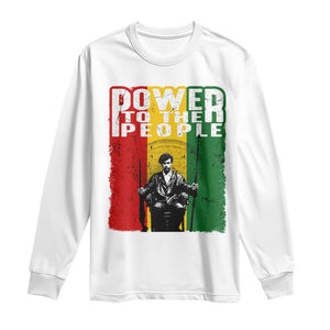 Black Panther Party Huey P. Newton Long Sleeve Shirt Power To The People Black History TS09 White Print Your Wear