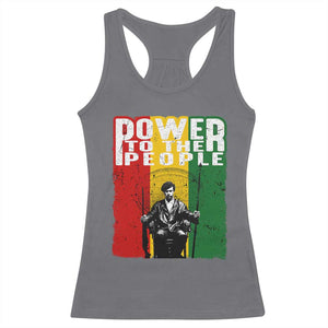 Black Panther Party Huey P. Newton Racerback Tank Top Power To The People Black History TS09 Charcoal Print Your Wear