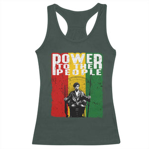 Black Panther Party Huey P. Newton Racerback Tank Top Power To The People Black History TS09 Dark Forest Green Print Your Wear