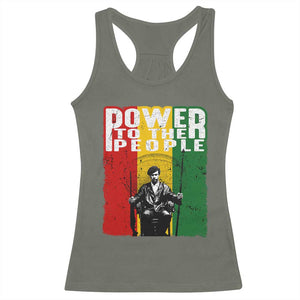 Black Panther Party Huey P. Newton Racerback Tank Top Power To The People Black History TS09 Military Green Print Your Wear