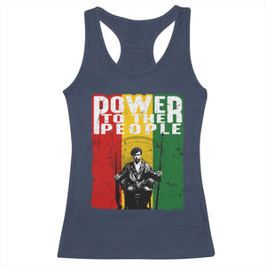 Black Panther Party Huey P. Newton Racerback Tank Top Power To The People Black History TS09 Navy Print Your Wear