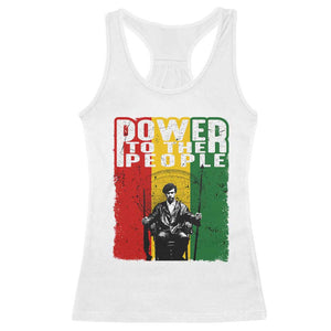 Black Panther Party Huey P. Newton Racerback Tank Top Power To The People Black History TS09 White Print Your Wear